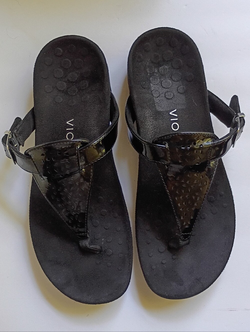 Vionic Black Tropez Women's Thong Sandals Size 9 EUC